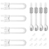 FRESHLAB 4 Pcs Sliding U-Shaped Locks + 4 Pcs Child Safety Strap Locks + 10 Pcs Outlet Plug Covers Set, Child Proof Safety Locks Latches