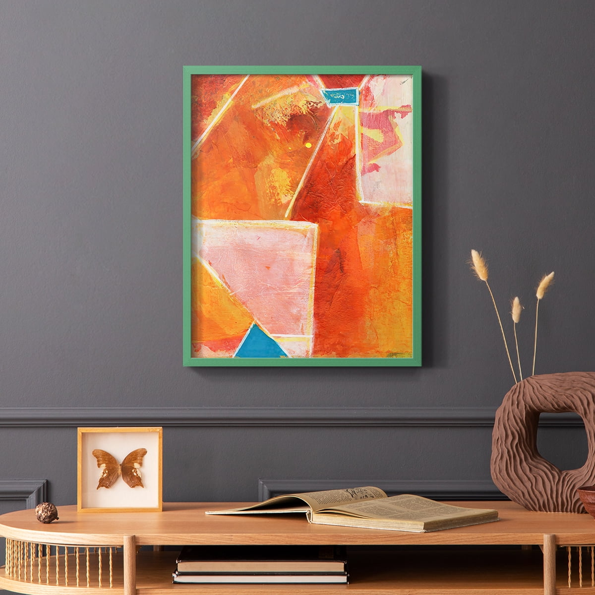 Primary Connection V in Green Solid Wood 8 x 10 Framed Print