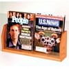 Wooden Mallet Countertop Magazine Display with 2 Pockets in Medium Oak