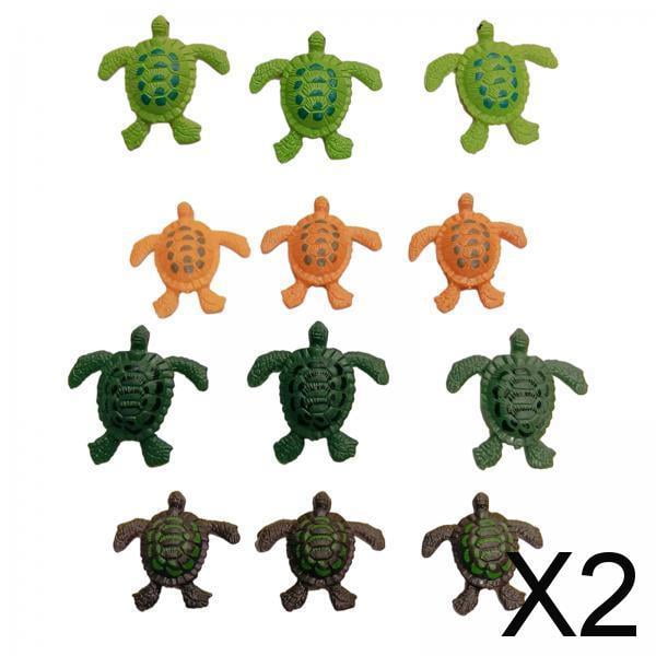 2x 12x Figuras de Modelo de Tortuga de Simulación, Modelo de Animales Marinos, Adorno, Recuerdos de Fiesta, Figuras de Animales, Juego para Niños Y Ni 2 piezas