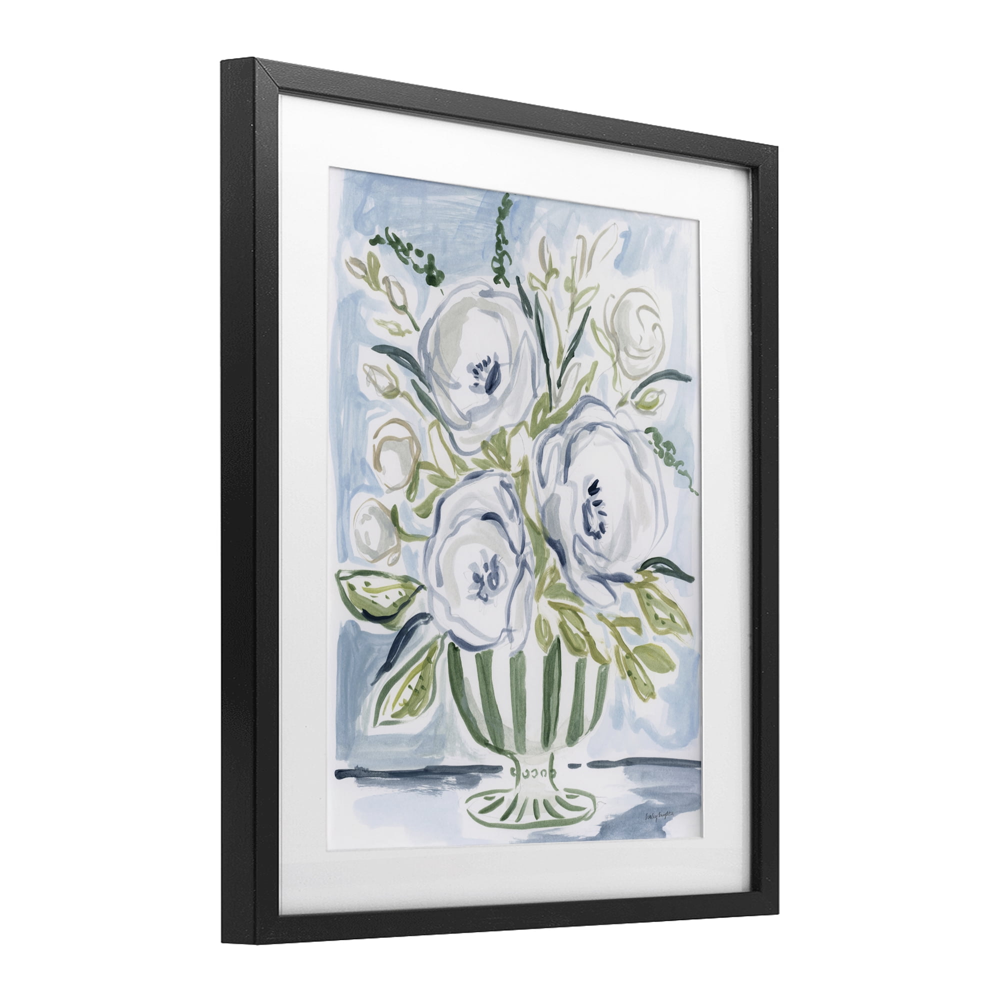Stupell Industries Fiona Pastel Floral Bouquet Black Framed Print Under Glass, design by Haley Knighten
