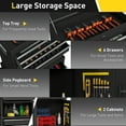 thumbnail image 4 of HOMCOM Armoire à Outils avec 6 Tiroirs, Coffre à Outils Roulant 3-en-1 avec Roues, 4 of 10