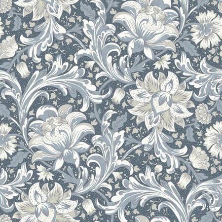 Better Homes & Gardens Blue Isolda Jacobean Peel and Stick Wallpaper, 20.5" x 18'