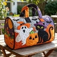 thumbnail image 3 of Halloween Tote Bags for Women Cute Cat Pumpkin 3D Printed Purse Hobo Bag for Travel and Work Trendy Halloween Handbags(02_Dark Purple,18英寸 x 9英寸 x 9英寸), 3 of 3