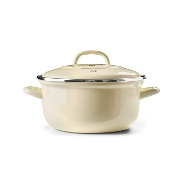 BK Indigo Aluminum Heavy-Gauge Carbon Steel Induction 3.5QT Nonstick Glaze Dutch Oven Dishwasher Safe Cream