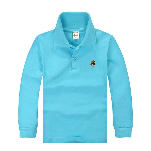 Polo pour Petits Garçons Chemise Bleue Chemise de Rugby pour Garçons Chemise à Boutons pour Garçons Polo à Manches Courtes pour Garçons Tenue 4T pour Garçons