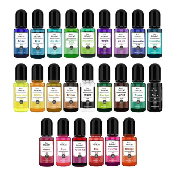 Pigmento de resina epoxi, 10 ml, colorante líquido concentrado para colorear resina, pintura acrílica. 24 piezas