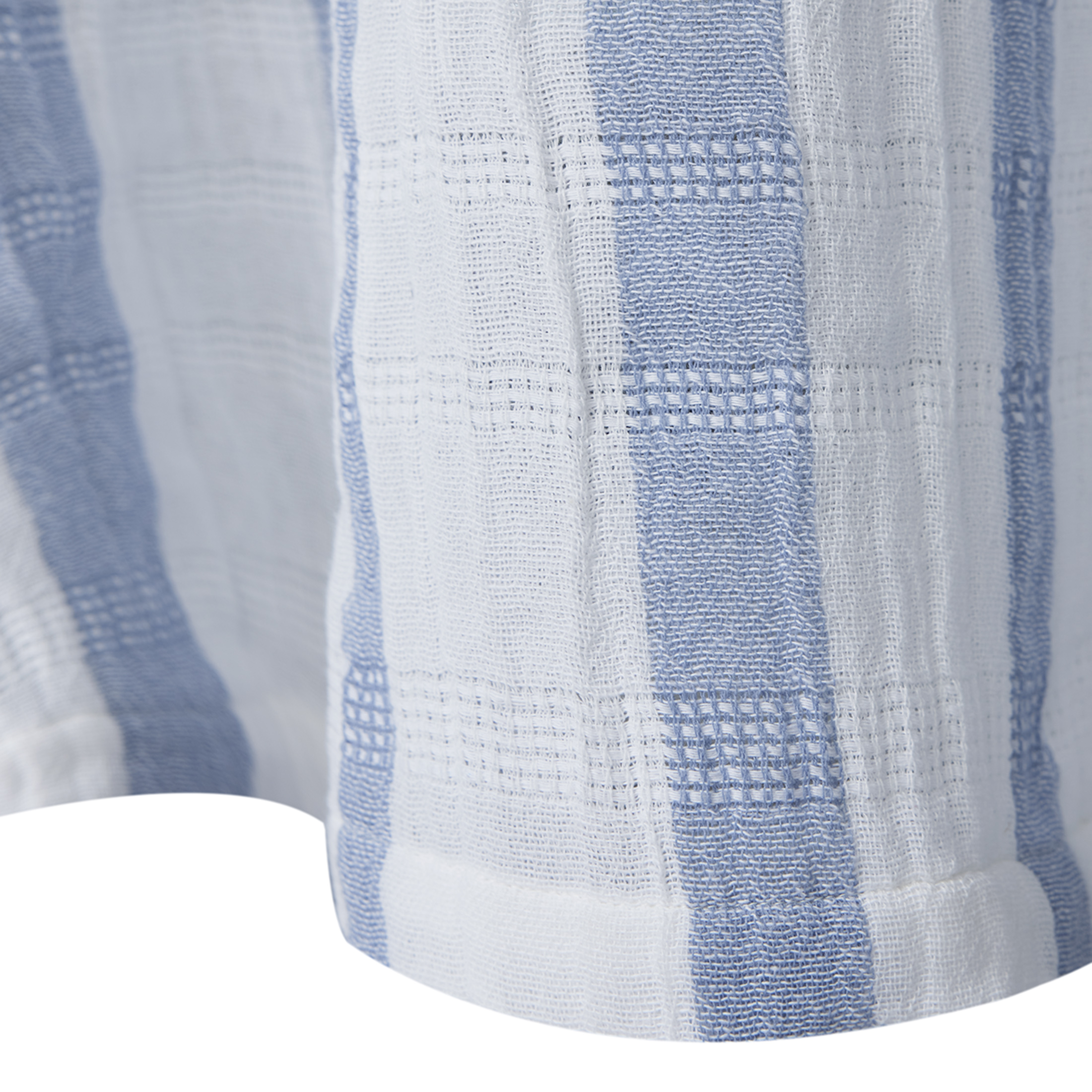 Better Homes & Gardens Blue Silver Gauze Stripe Shower Curtain, 100% Cotton, 72 in x 72 in