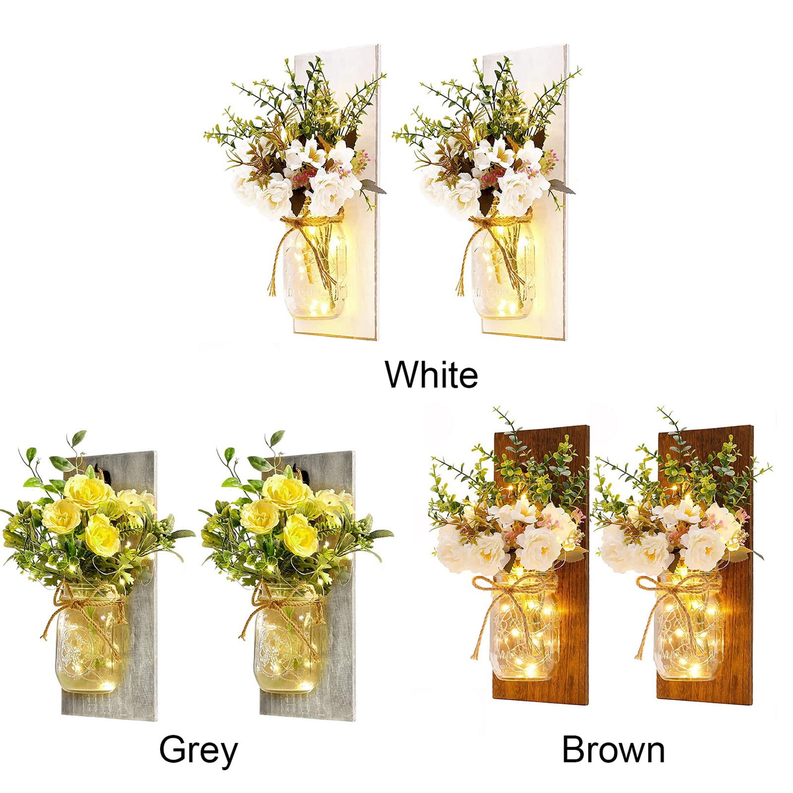 Indoor-Outdoor Patio Lighting for Home Décor Rustic LED Mason Jar Wall Sconces