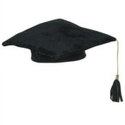 Party Central Club Pack of 12 Black Plush Graduation Cap Costume Accesories 10 - Medium