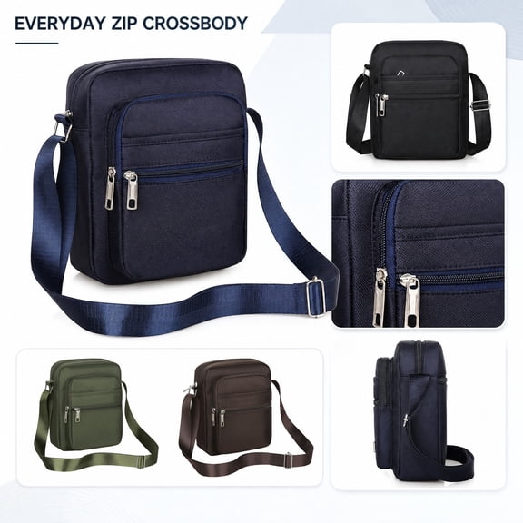 Multi-Compartment Bag for Women, Portable Zipper Sling Pack, Lightweight Travel Shoulder Purse, Stylish Everyday Handbag for Vacation, Shopping, and Daily Use, 1Pack Green