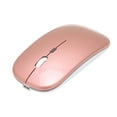 thumbnail image 4 of Ratón inalámbrico de 2,4G, ultrafino, recargable, silencioso, 1600DPI, retroiluminación en color, ratón de juego con receptor de 2,4G para ordenador portátil, oro rosa, 4 of 8