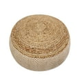 thumbnail image 4 of Pasargad Home Santorini Cotton and Jute Pouf Natural and Ivory, 4 of 5