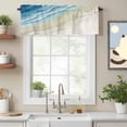 thumbnail image 2 of Abstracts Sandy Beach Valance Curtain for Windows Blue Beige Gradient Seaside Ocean Wave Rod Pocket Curtain Valances Short Window Treatments Panels for Kitchen Bathroom Laundry Basement 42 x 12 Inch, 2 of 9
