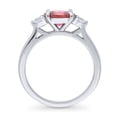 thumbnail image 4 of BERRICLE Sterling Silver 3-Stone Rings Red Oval Cut Cubic Zirconia CZ East-West Promise Ring for Women, Rhodium Plated 1.2 Carat Size 4, 4 of 8