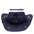 thumbnail image 3 of Gsakboxl Trucker Hat Unisex Hollow Hand-Woven Western Cowboy Straw Hat Wide Brim Breathable Sun Hat For Summer Beach Camping Party Outdoor Outfit, 3 of 6