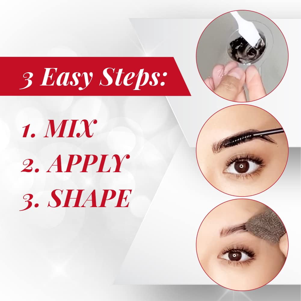Ardell Eyebrow Tint Kit, Semi-Permanent Eyebrow Dye with Natural Extracts, Soft Black