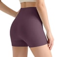 thumbnail image 6 of COMVALUE Biker Shorts 6" - High Waisted Workout Running Volleyball Spandex Yoga Womens Dark Purple L, 6 of 9
