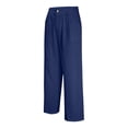 thumbnail image 5 of Mens Linen Cotton Pants Pleated Front Relaxed Fit Casual Beach Trousers with 4 Pockets Navy M, 5 of 5