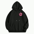 thumbnail image 6 of Towmus Cute Pink Flower Hoodie for Woman Preppy Sweatshirts Trendy Puff Print Letter Graphic Hoodies Casual Pullover Tops, 6 of 8