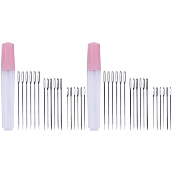 HLONK 38 Pcs Cross Stitch Needles Large Eye Pointed Pointy Pick Tricotin Pinecil Tips