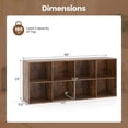 thumbnail image 3 of 8 Cube Storage Organizer, 2 Tier Multipurpose Display Shelf w/Open Storage & 2 Anti-Tipping Kits, 8-Cube Wooden Bookcase for Living Room, Bedroom, Study, Home, Office (Brown), 3 of 18