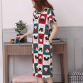 thumbnail image 1 of Pyjamas Imprimés à Manches Courtes pour Femmes Robe Midi Robe de Nuit Ample, 1 of 2