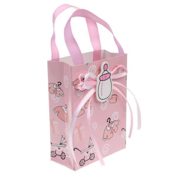 2x 12 Pieces Cute Paper Gift Bags for Baby Shower girl and boy Party