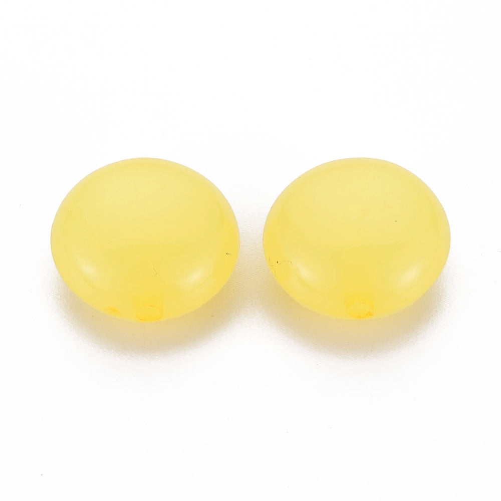 Imitation Jelly Acrylic Beads Flat Round golden 17x9.5mm Hole: 2mm about 316pcs/500g