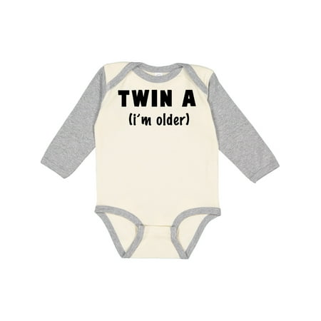 

Inktastic Twin a (i m Older) Gift Baby Boy or Baby Girl Long Sleeve Bodysuit