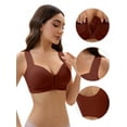 thumbnail image 3 of Unique Bargains Women's Front Closure Push Up Wirefree Tank Bras D 48 Brown, 3 of 6