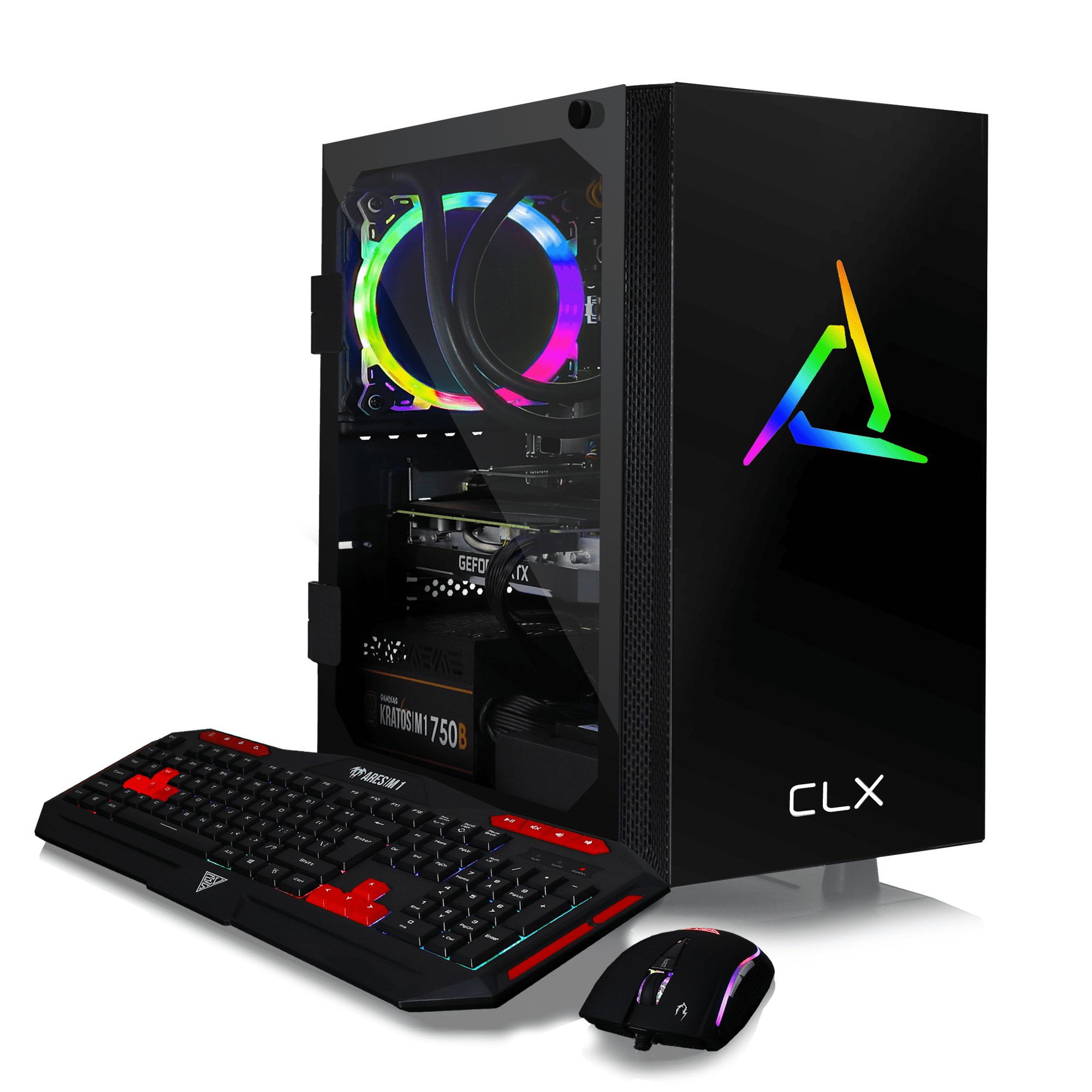 CLX SET VR-Ready Gaming Desktop - Liquid Cooled Intel Core i7 10700 2.9Ghz 8-Core Processor, 32GB DDR4 Memory, GeForce RTX 3070 8GB GDDR6 Graphics, 480GB SSD, 3TB HDD, WiFi, Windows 11 Home 64-bit
