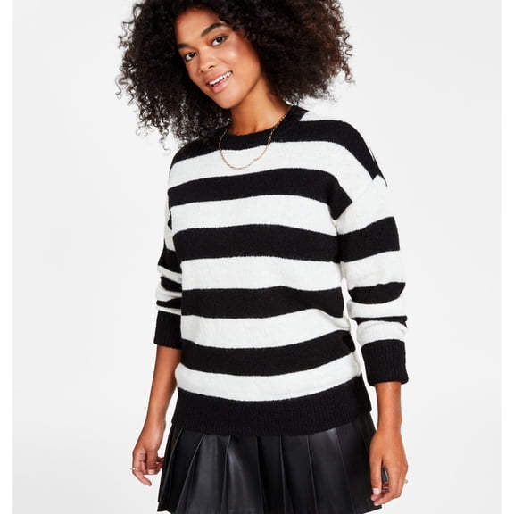 bar III Womens Color Blocked Pullover Sweater, White, Petite, PL