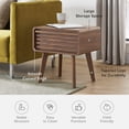 thumbnail image 5 of Mopio Ensley Mid Century Modern Nightstand/Side Table/End Table with Wood Slat Drawer Storage for Living Room and Bedroom, Walnut Grain, 5 of 7