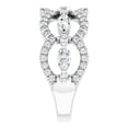 thumbnail image 4 of Womens Half Eternity Diamond Wedding Band, Marquise And Round Cut Diamond Engagement Band, Open Halo Diamond Band, 14K White Gold Plated, 2.3 Ct Simulated Diamond, Gift Ring, 4 of 4