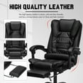 Ergonomic Massage Office Chair with 2Point Vibration, Faux Leather