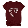 thumbnail image 1 of Meichang T-Shirts de la Saint-Valentin pour Femmes Hauts Mignons Imprimé Cœur Vacances Col Rond Hauts Décontractés Manches Courtes Cadeaux T-Shirts Blouses Liquidation de Printemps, 1 of 3