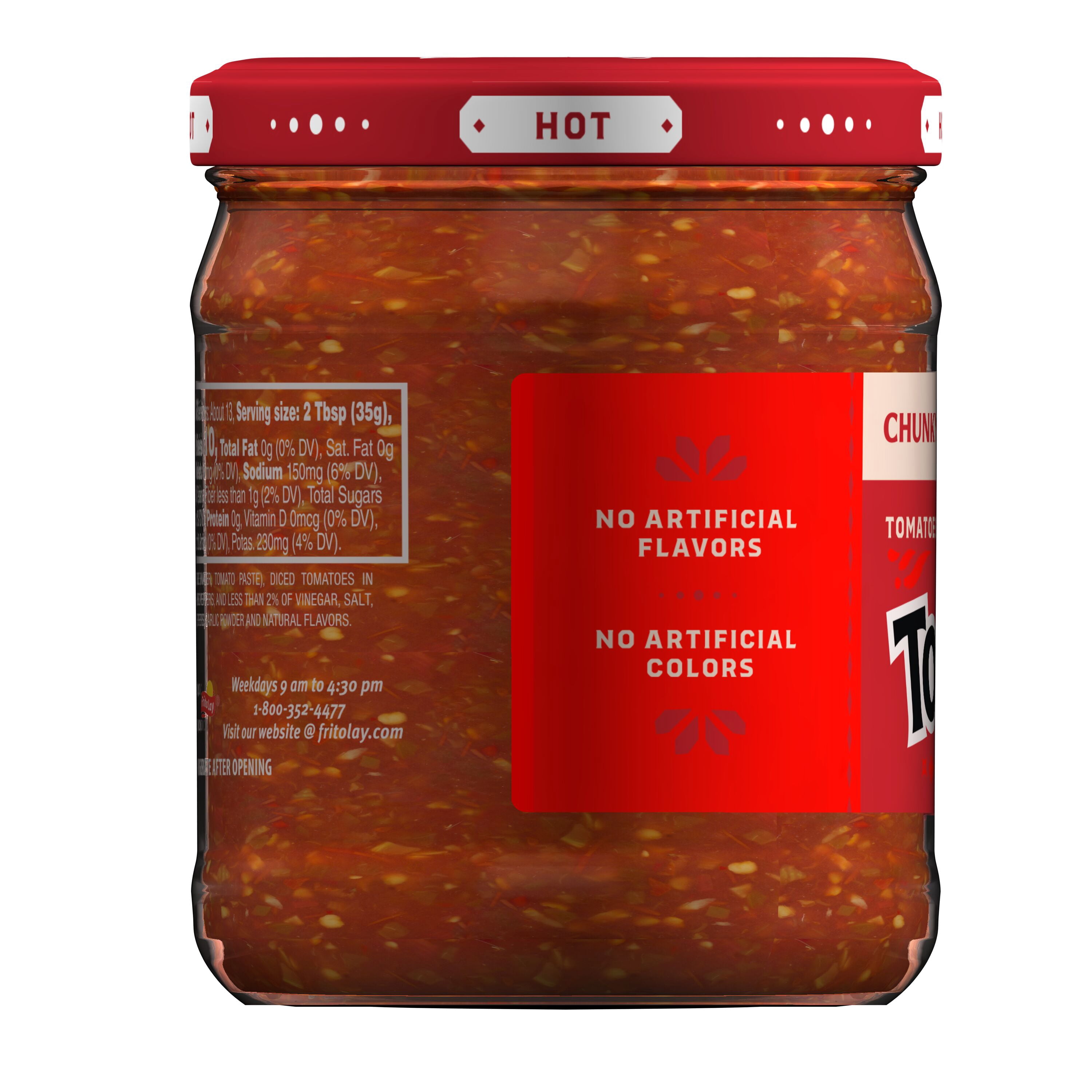 (3 pack) Tostitos Chunky Habanero Salsa, No Artificial Colors, No Artificial Flavors, 15.5 oz Jar