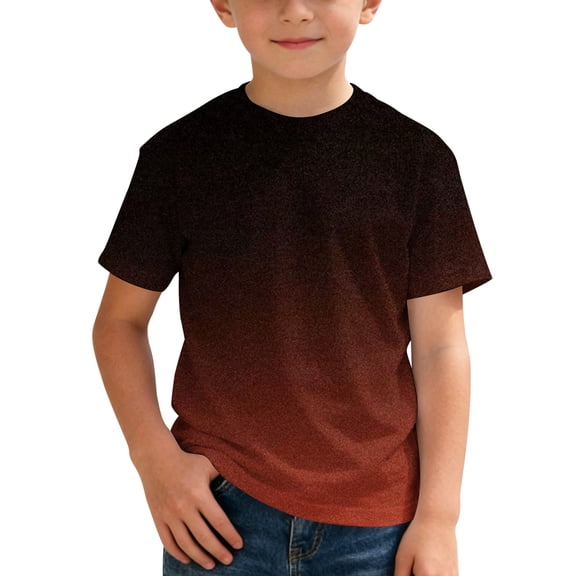 CONZONE Child Kids Boys T-Shirts Color Block Crew Neck Short Sleeved Summer Loose Fit Fashion Comfort Tops Red2 Size 2-3 Years