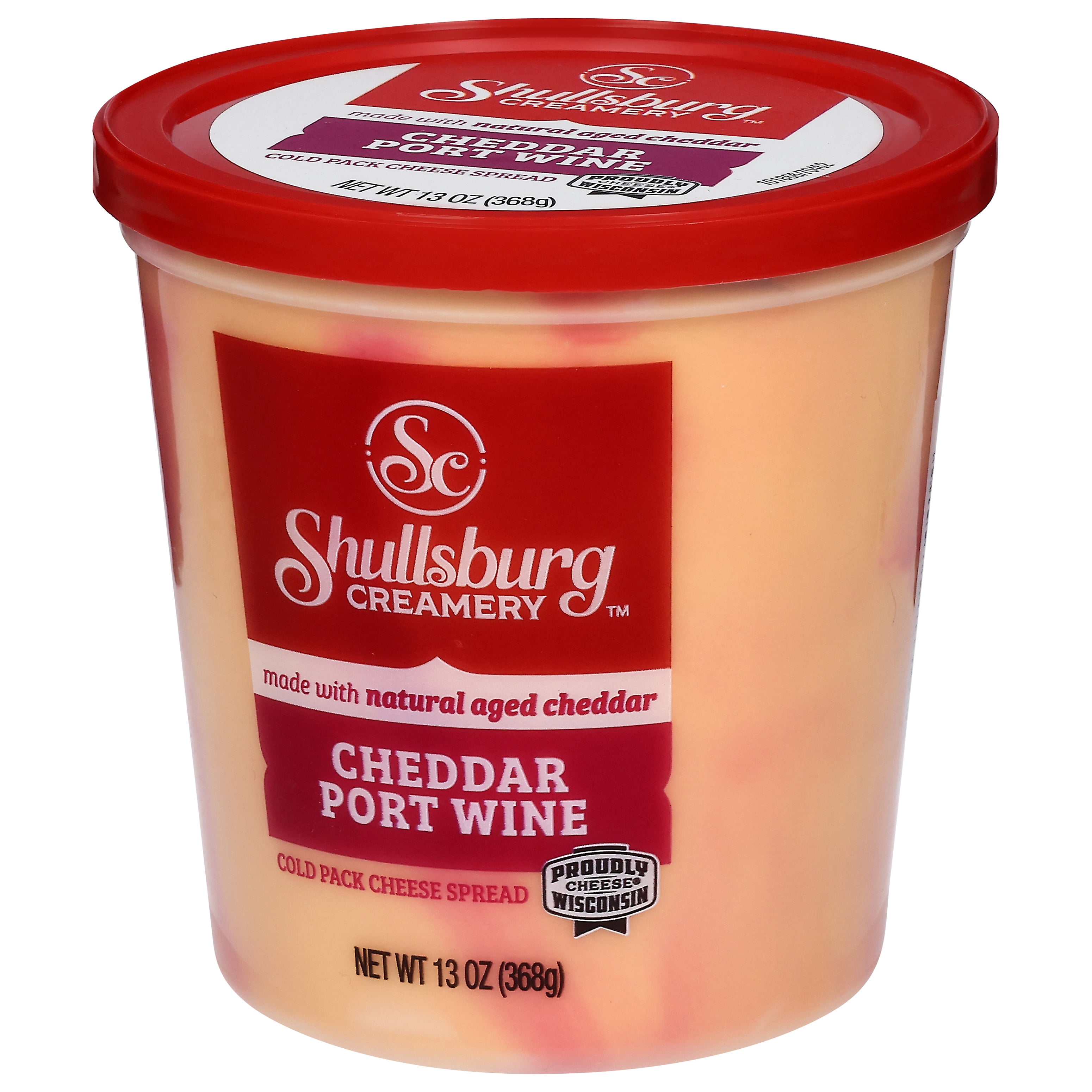 Shullsburg Creamery Port Wine Spreadable Cheese Spread, 13 oz, Tub, Refrigerated