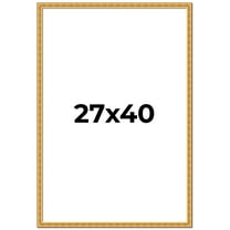 27x40 Frame Gold Real Wood Movie Poster Frame Width 1 inches | Interior Frame Depth 0.5 inches |