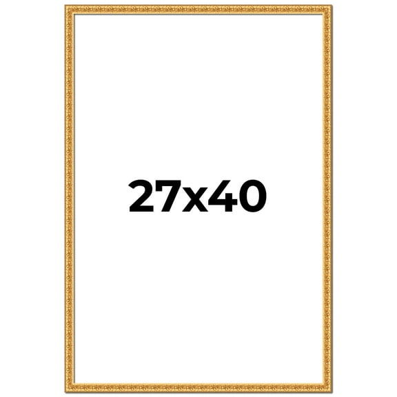 27x40 Frame Gold Real Wood Movie Poster Frame Width 1 inches | Interior Frame Depth 0.5 inches |