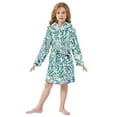 thumbnail image 6 of FORMRS Niños Bathrobe Unisex Hooded Robe Soft Plush Pajamas Sleepwear, Size 2-3T, Beautiful Leaves Pattern, 6 of 7