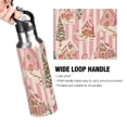 thumbnail image 4 of Yayeee 33oz Insulated Water Bottle Double Wall Stainless Steel with Flip Straw Lid, Beige Gingerbread Houses, 4 of 7