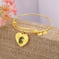 thumbnail image 4 of Horse Sketch Artwork - Best Horse Lover Bangle with Silver or Gold Color Pendant - Heart Bangle Bracelet (Personalized Engraving Option), 4 of 5