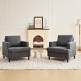thumbnail image 2 of Qinaqin Mid-Century Accent Chair Suave &Upholstered Armchair Sofá cm de Anchoith Solid Madera Legs y Moderno Linen Fabri Gris Single Comfy Reading Chairs para de, 2 of 7
