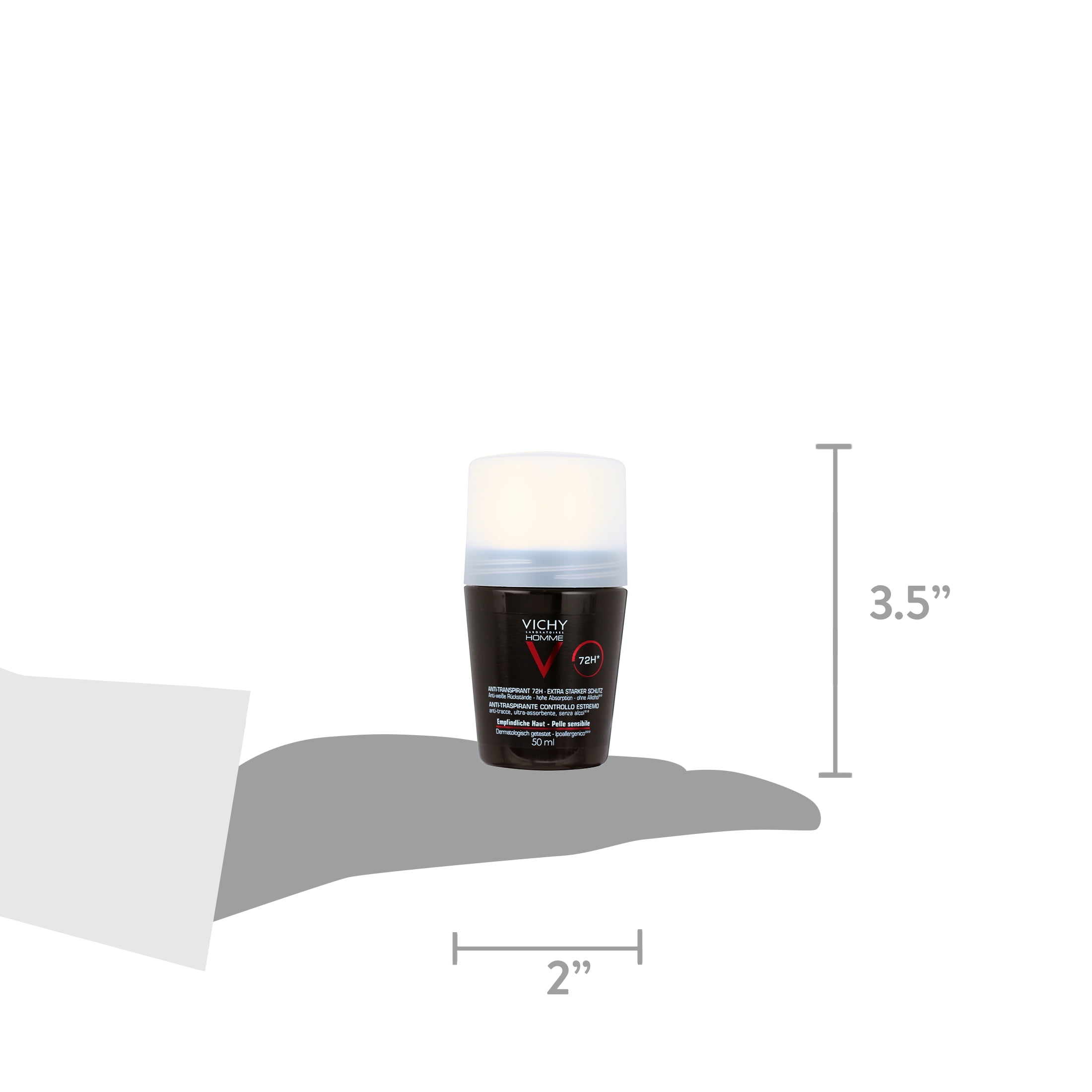 VICHY Extreme Control 72h Men Roll On Deodorant Anti-Perspirant 50ml - PACK OF 2