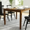 thumbnail image 4 of BizChair 47" Solid Wood Dining Table, Commercial Grade Heavy Duty Rectangle Wood Table for 4, Brown Matte Finish, 4 of 12