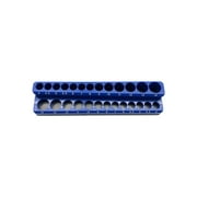 Industro 26 Hole, 1/4" Drive Metric Magnetic Socket Holder - Blue, Holds 26 Sockets