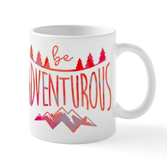 CafePress - Be Adventurous Red Mug - 11 oz Ceramic Mug - Novelty Coffee Tea Cup